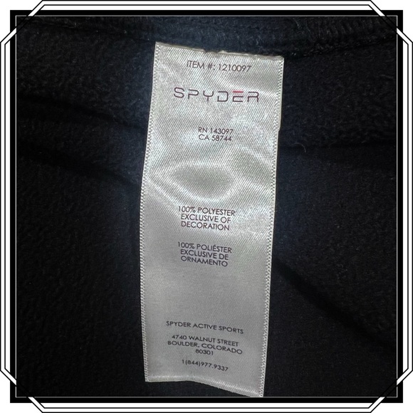 SPYDER Athletic Sweater Jacket - Black & Red; Size M - Picture 9 of 9